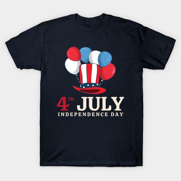 4th of July Independence Day USA T-Shirt by Sam D